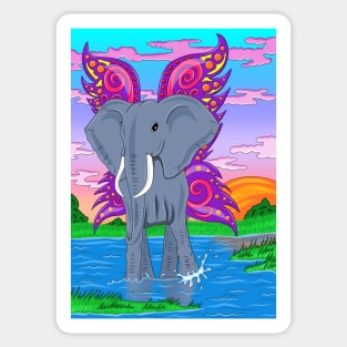 elephant with wings Sticker